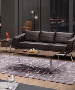 Bàn trà veneer gỗ hiện đại chân inox GT29839