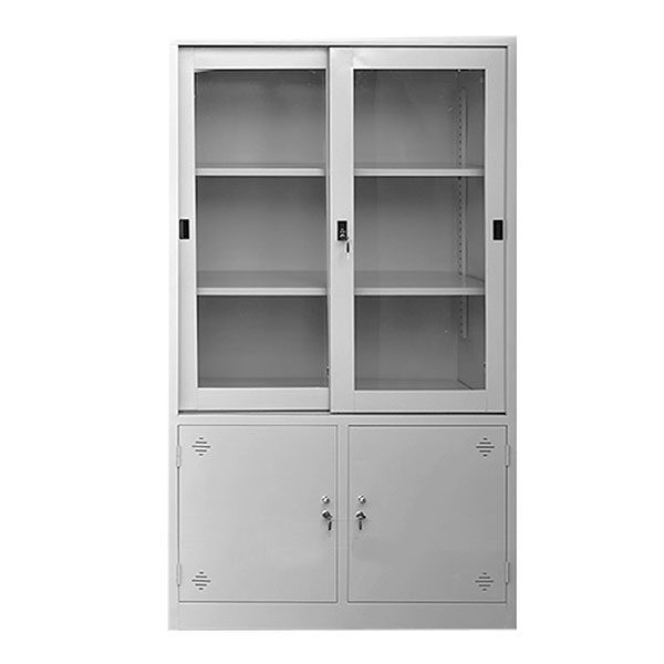 Tủ sắt văn phòng 2 cánh kính trượt (SKU: TS32077) Tủ sắt văn phòng 2 cánh kính trượt (SKU: TS32077)