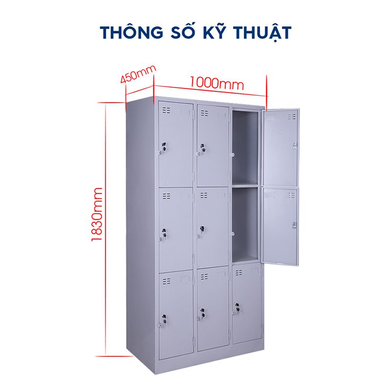 Tủ Sắt Locker 9 Ngăn Đa Năng TM32126 Tủ Sắt Locker 9 Ngăn Đa Năng TM32126 - Ảnh 4