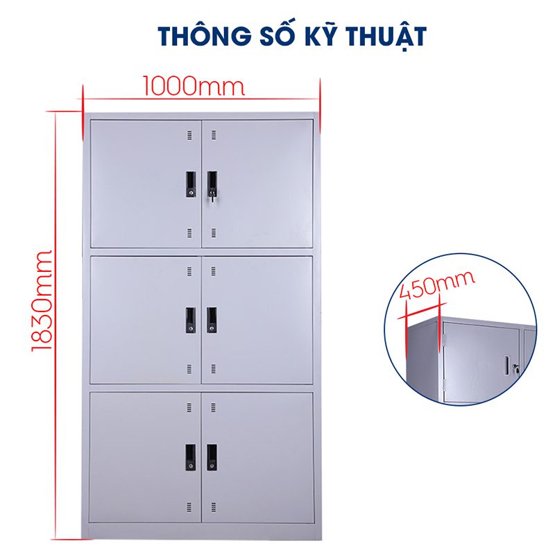 Tủ sắt Locker Văn phòng 6 ngăn hiệu quả - TD32314 Tủ sắt Locker Văn phòng 6 ngăn hiệu quả - TD32314 - Ảnh 3