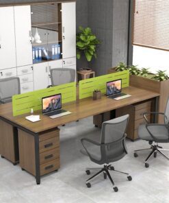 Cụm bàn làm việc 4 người hiện đại W434825