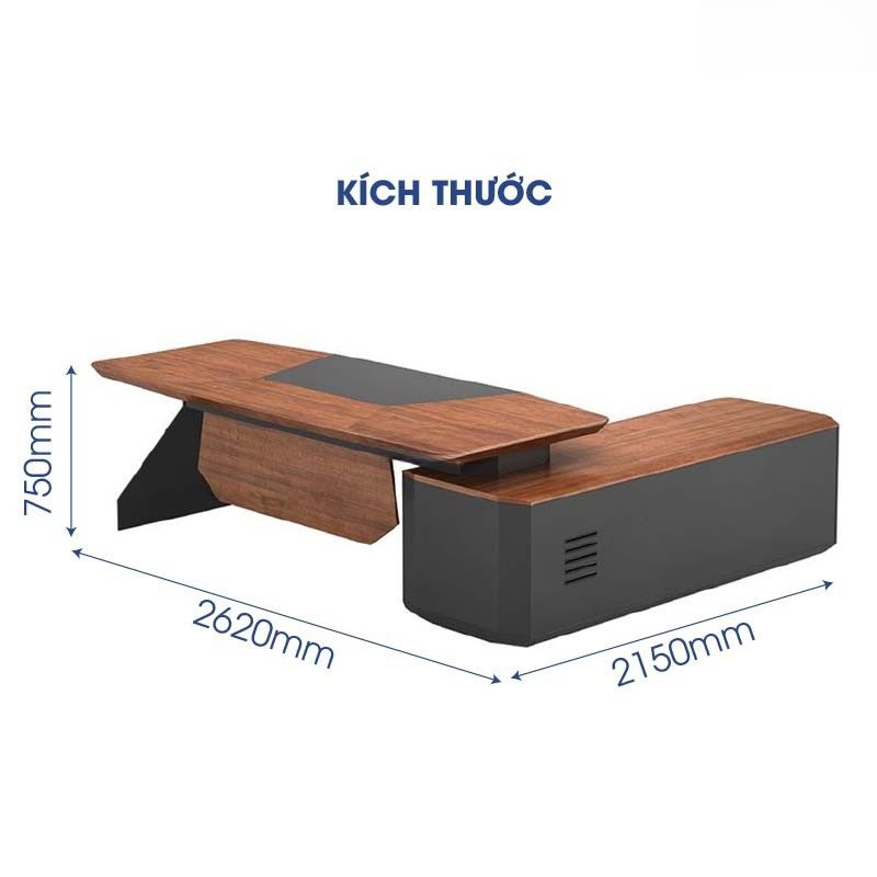 Bàn giám đốc gỗ sồi 2m6 cao cấp MS36141 - Ảnh 4