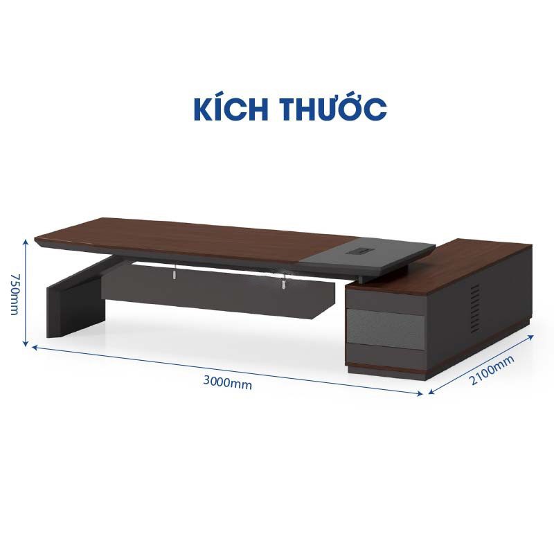 Bàn giám đốc 3m Cao Cấp MS36194 - Ảnh 7