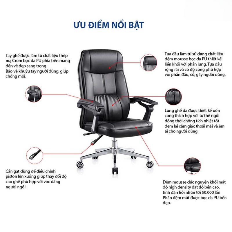 Ghế giám đốc xoay cao cấp LO37132 - Ảnh 4