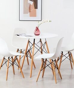 Bàn Cà Phê Eames Tròn Màu Trắng 80cm BB30479