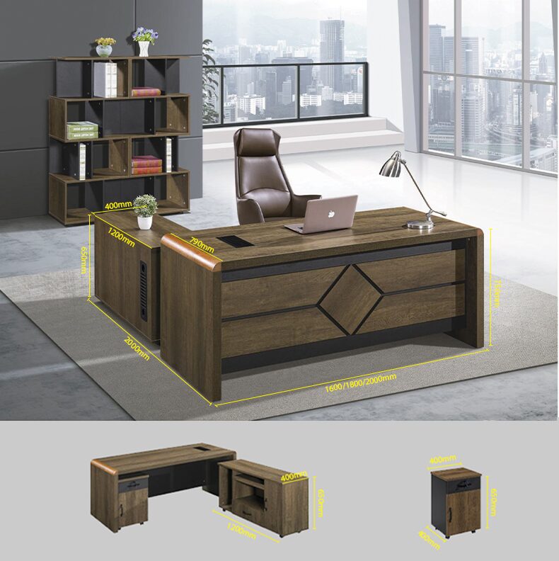 Bàn giám đốc gỗ công nghiệp chữ L