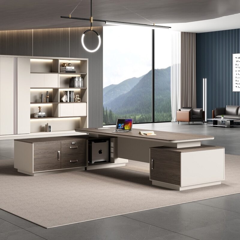 Bàn giám đốc gỗ công nghiệp chữ L