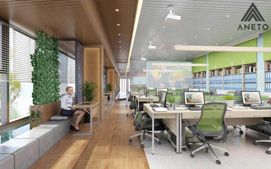 Thiết kế văn phòng diện tích 100m2 tối ưu không gian