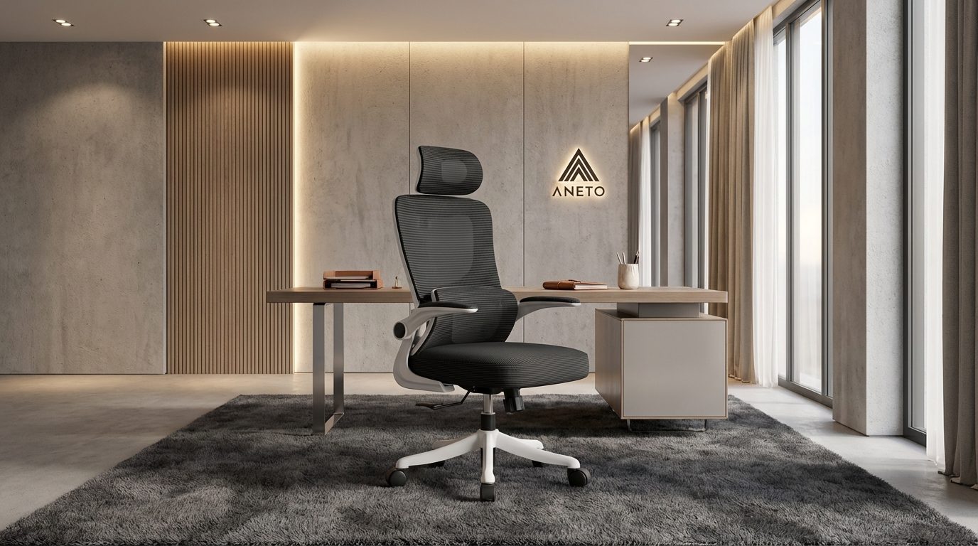 Ghế công thái học ANETO lưng lưới tựa đầu chỉnh linh hoạt OC0445123