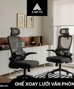 Ghế công thái học Full đen ANETO OC0445111 - Ảnh 3