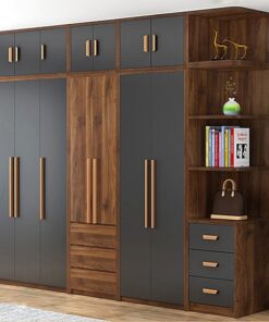 Tủ quần áo hiện đại cánh mở chạm trần WA29618