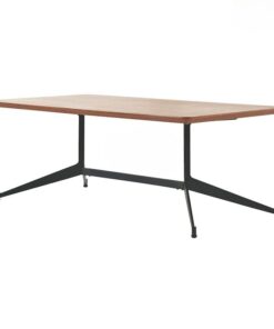 Bàn Trà Hiện Đại Khung Sắt Mặt Veneer Sài Gòn 110x60 (SKU: GT29875)
