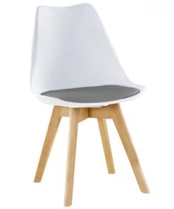 Ghế Cafe Eames Bọc Da Cao Cấp - Nhựa Trắng (SKU: GC30148)