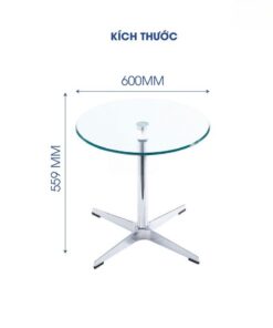 Alternative view of Bàn cà phê kính cường lực cao cấp, khung sắt BB30504