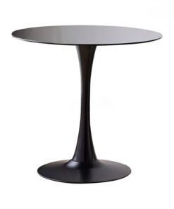 Bàn cà phê Tulip sang trọng 60cm, mặt kính (BB30423)