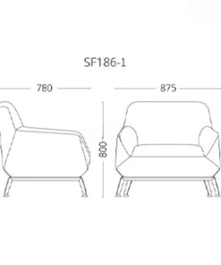 Sofa đơn bọc da cao cấp ANETO SI31634 - Ảnh 3