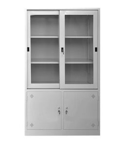 Tủ sắt văn phòng 2 cánh kính trượt (SKU: TS32077)