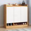 Tủ giày gỗ MDF nâu nhạt - trắng (SG32508) Tủ giày gỗ MDF nâu nhạt - trắng (SG32508)