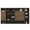 Tủ tài liệu cao cấp văn phòng, nâu, W3400 x D450 x H2000 mm (DD32994)