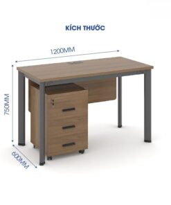 Bàn làm việc văn phòng cao cấp 1m2 ANETO WK34124 - Ảnh 5