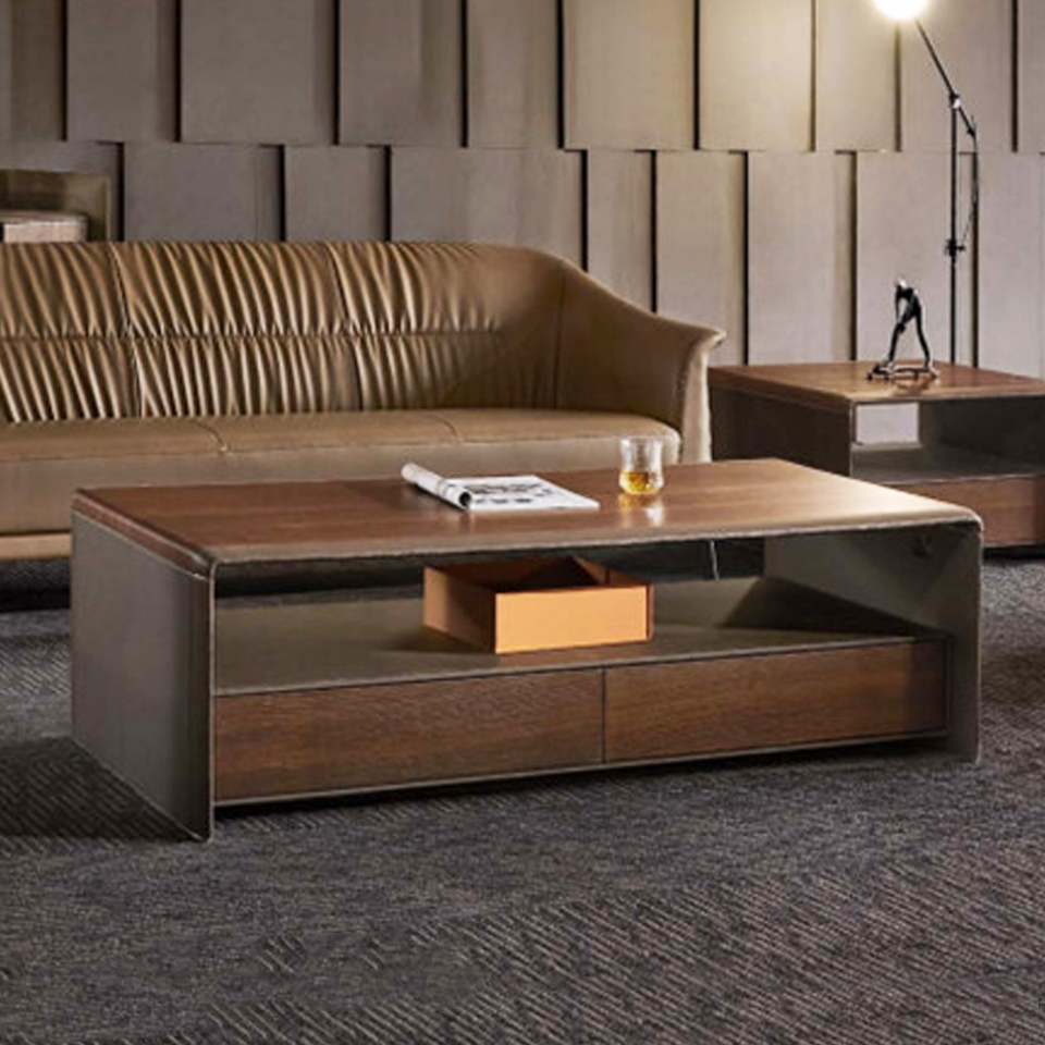 Bàn Trà Gỗ MDF Veneer Châu Âu GT29802 aneto.vn - Nội Thất Văn Phòng