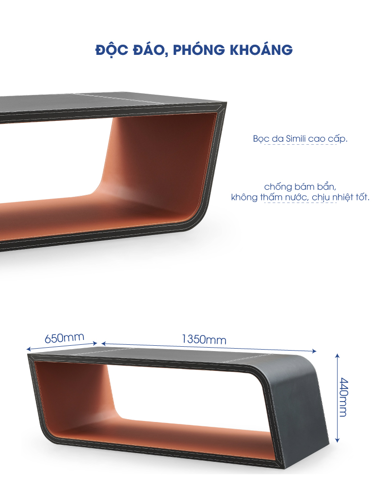 Bàn trà gỗ MDF veneer thời trang Nội thất Sài Gòn GT29827 aneto.vn - Nội Thất Văn Phòng