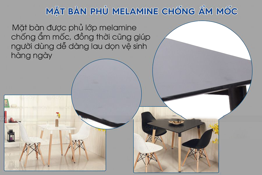 Bàn cà phê Eames vuông BB30474 MDF gỗ sồi cao cấp aneto.vn - Nội Thất Văn Phòng