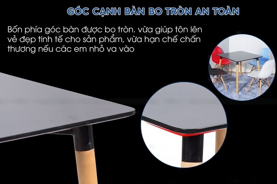 Bàn cà phê Eames vuông BB30474 MDF gỗ sồi cao cấp aneto.vn - Nội Thất Văn Phòng
