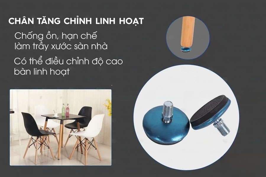 Bàn cà phê Eames vuông BB30474 MDF gỗ sồi cao cấp aneto.vn - Nội Thất Văn Phòng