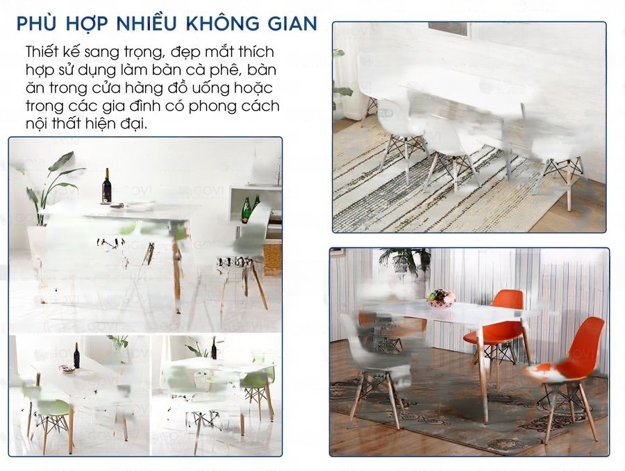 Bàn cà phê Eames Hiện đại Dài 120cm Rộng 80cm - SKU: BB30487 aneto.vn - Nội Thất Văn Phòng