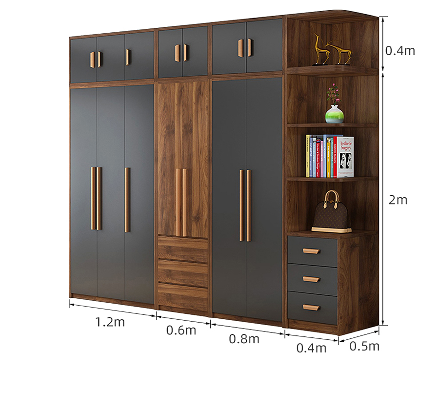 Tủ quần áo hiện đại cánh mở chạm trần WA29618 aneto.vn - Nội Thất Văn Phòng