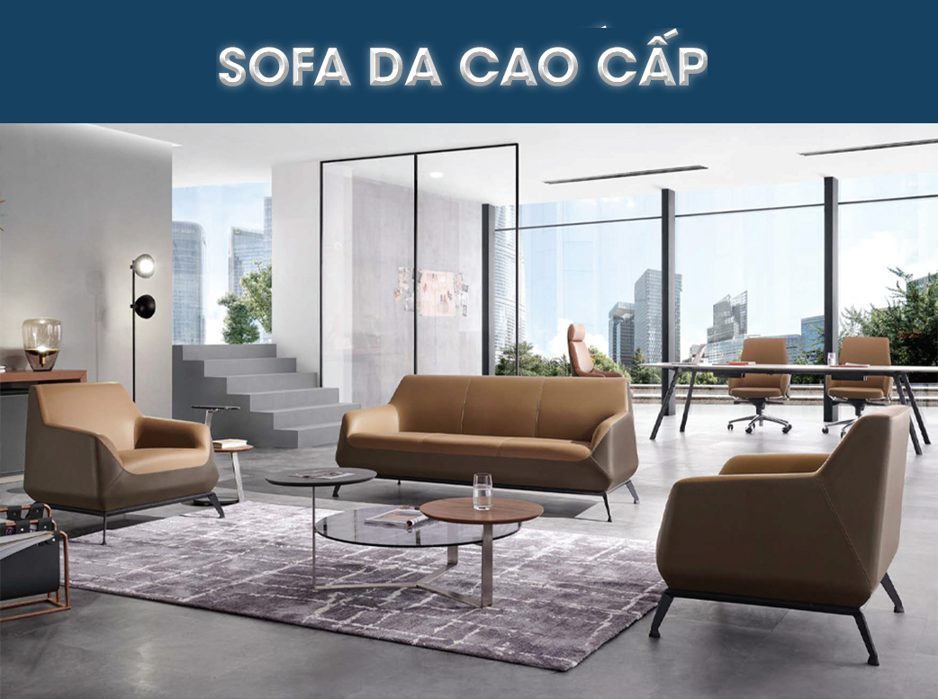 Sofa da hiện đại Sài Gòn SB31301 aneto.vn - Nội Thất Văn Phòng