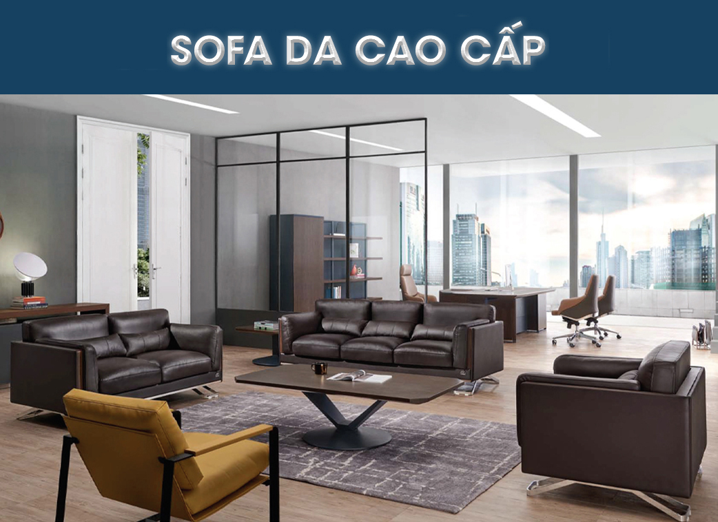 Sofa da Cao Cấp SB31319 aneto.vn - Nội Thất Văn Phòng