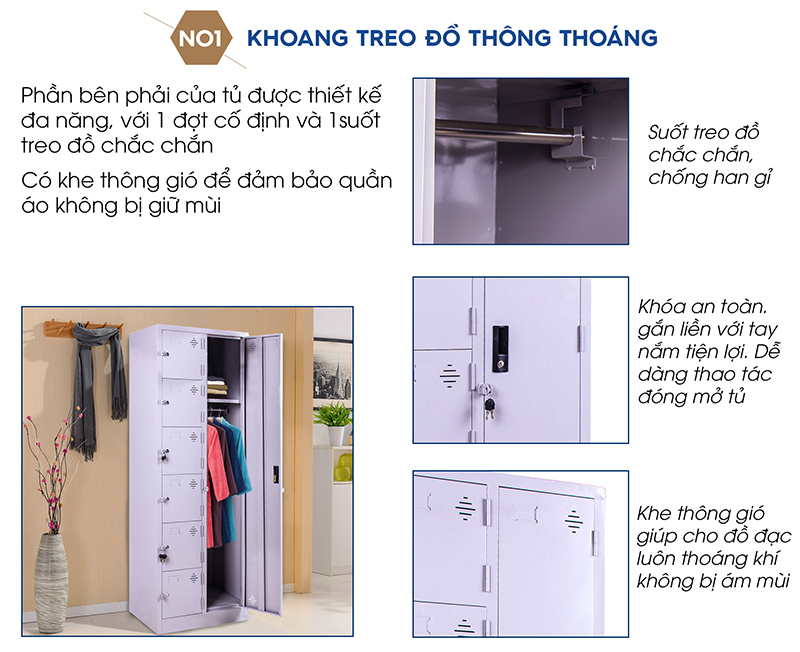 Tủ Sắt Đựng Đồ TM32102 aneto.vn - Nội Thất Văn Phòng