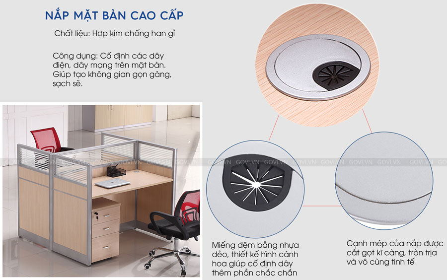 Vách ngăn gỗ kính OP32010 aneto.vn - Nội Thất Văn Phòng