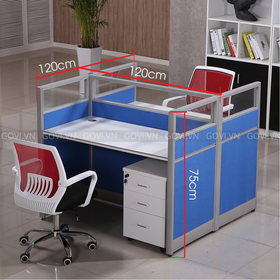 Vách ngăn gỗ kính cao cấp OP32004 aneto.vn - Nội Thất Văn Phòng