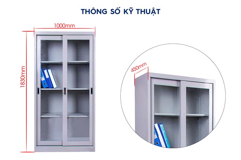 Tủ hồ sơ cánh trượt hiện đại TD32327 aneto.vn - Nội Thất Văn Phòng