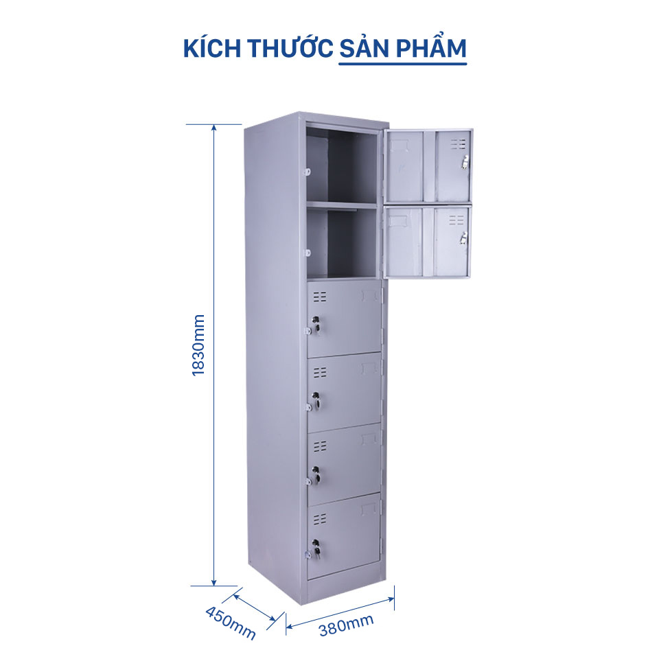 Tủ Lock Kim Loại 6 Ngăn LK6C1 (TM32174) aneto.vn - Nội Thất Văn Phòng