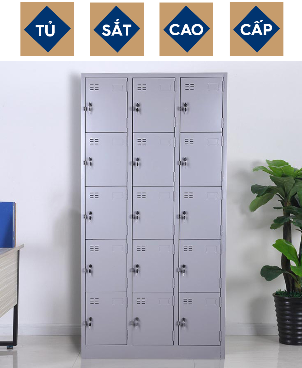 Tủ Sắt Locker Cao Cấp 15 Ngăn SKU: TM32155 aneto.vn - Nội Thất Văn Phòng