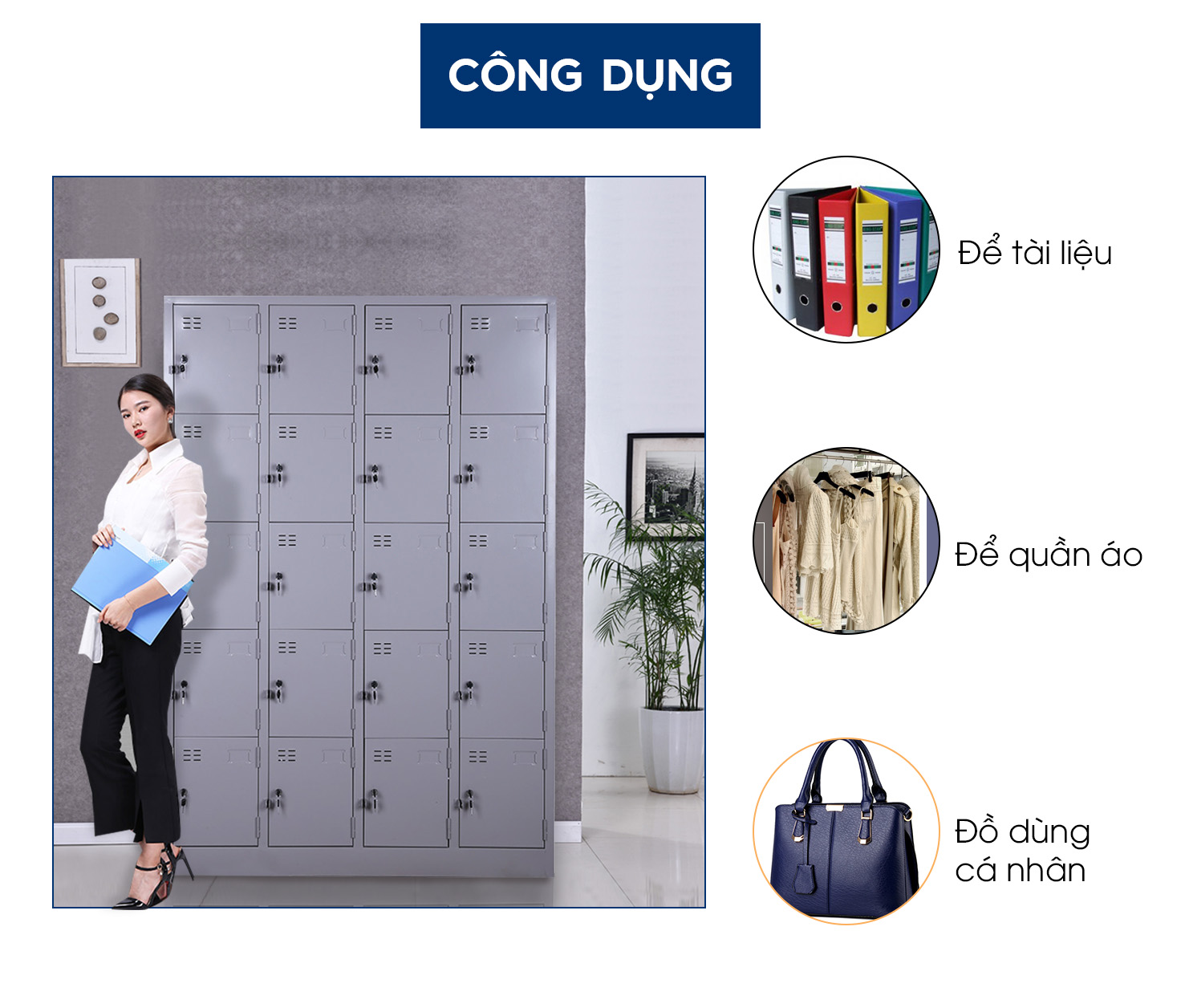 Tủ đựng đồ sắt 20 ngăn thông minh SKU: TM32146 aneto.vn - Nội Thất Văn Phòng