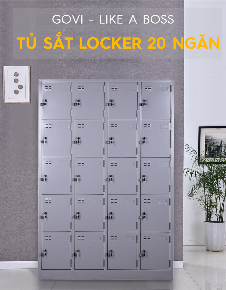 Tủ đựng đồ sắt 20 ngăn thông minh SKU: TM32146 aneto.vn - Nội Thất Văn Phòng