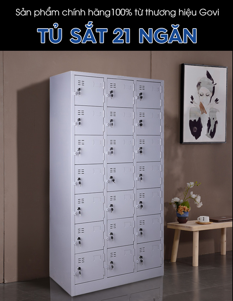 Tủ locker sắt 21 ngăn cao cấp TM32143 aneto.vn - Nội Thất Văn Phòng