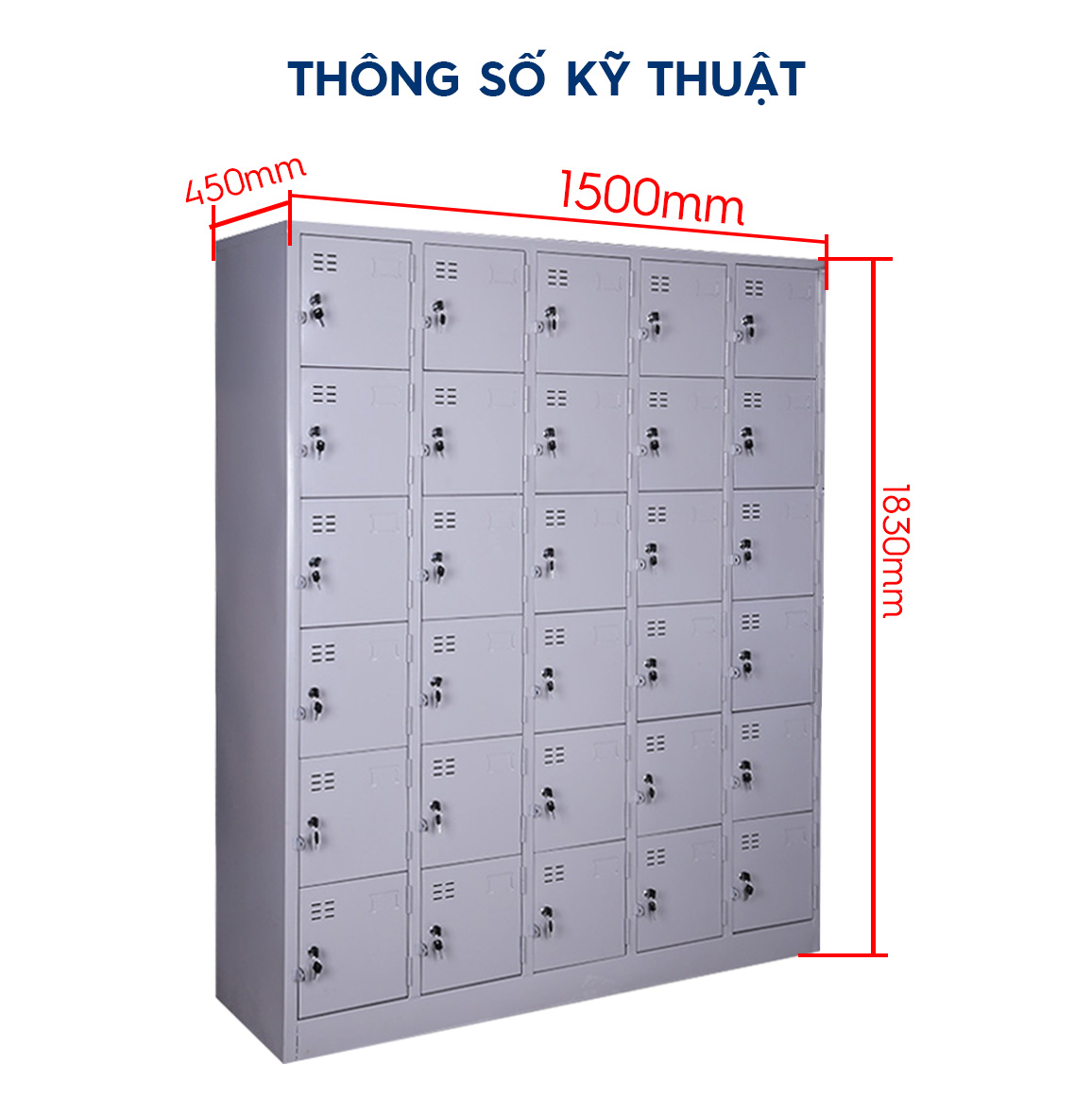 Tủ Locker Văn Phòng 30 Ngăn TM32137 aneto.vn - Nội Thất Văn Phòng