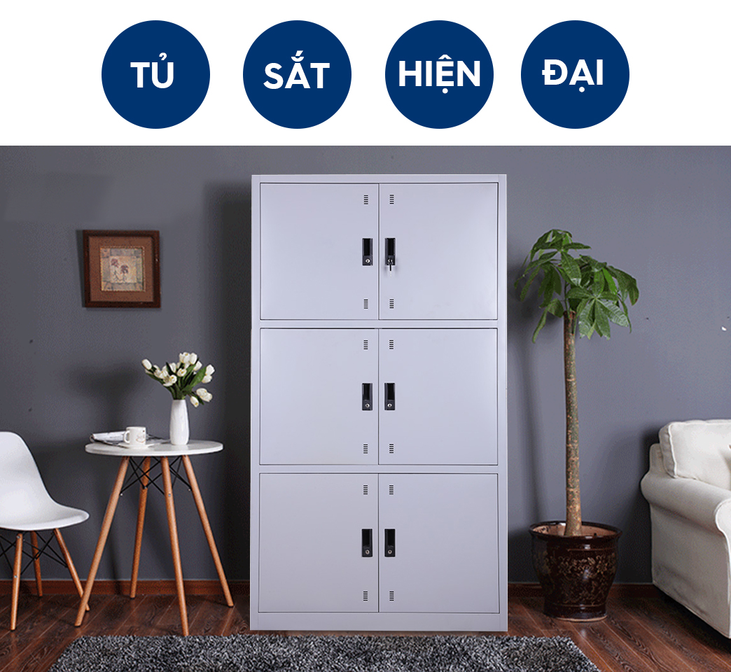 Tủ sắt Locker Văn phòng 6 ngăn hiệu quả - TD32314 aneto.vn - Nội Thất Văn Phòng