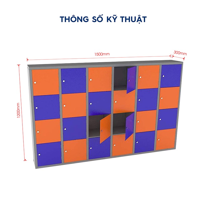 Tủ Sắt Đựng Đồ Sài Gòn 24 Ngăn TN32213 aneto.vn - Nội Thất Văn Phòng