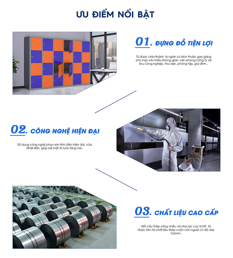 Tủ Sắt Đựng Đồ Sài Gòn 24 Ngăn TN32213 aneto.vn - Nội Thất Văn Phòng