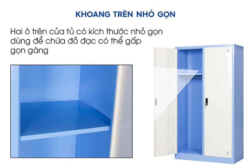 Tủ Sắt Đựng Quần Áo Cao Cấp 1830mm (TC32349) aneto.vn - Nội Thất Văn Phòng