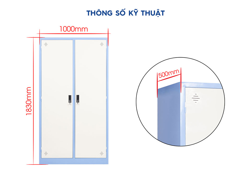 Tủ Sắt Đựng Quần Áo Cao Cấp 1830mm (TC32349) aneto.vn - Nội Thất Văn Phòng