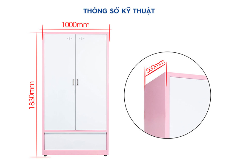 Tủ Quần Áo Sắt Sơn Tĩnh Điện Nội Thất Sài Gòn TC32347 aneto.vn - Nội Thất Văn Phòng