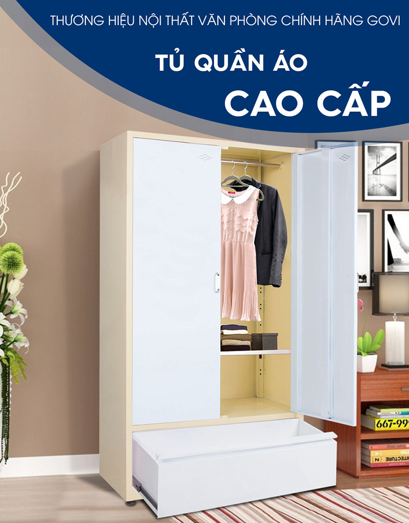 Tủ sắt bền đẹp W1000 x D500 x H1830 mm (TC32343) aneto.vn - Nội Thất Văn Phòng